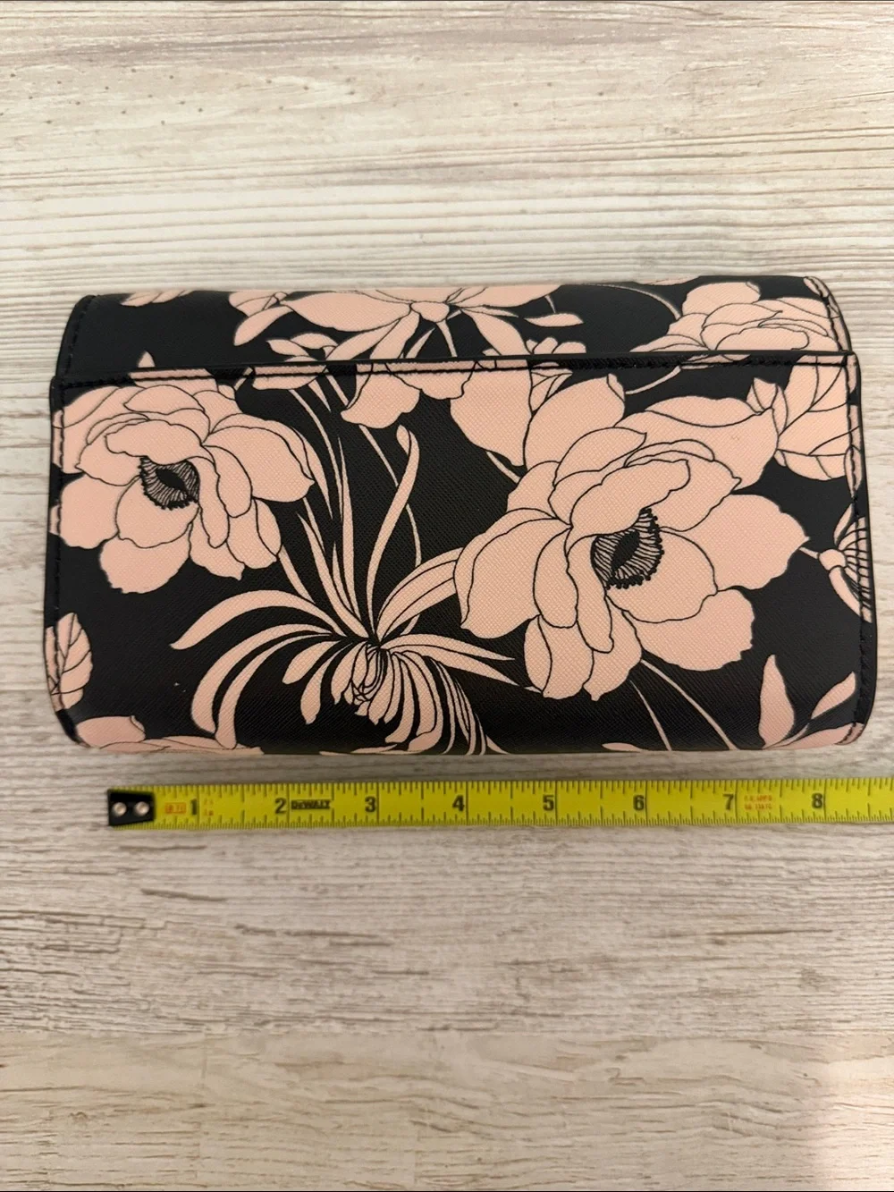 kate spade Black with Blush Floral Continental Wallet